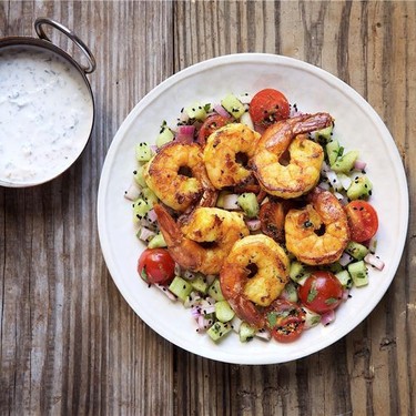 Tandoori Shrimp with Cucumber and Mint Raita Recipe | SideChef