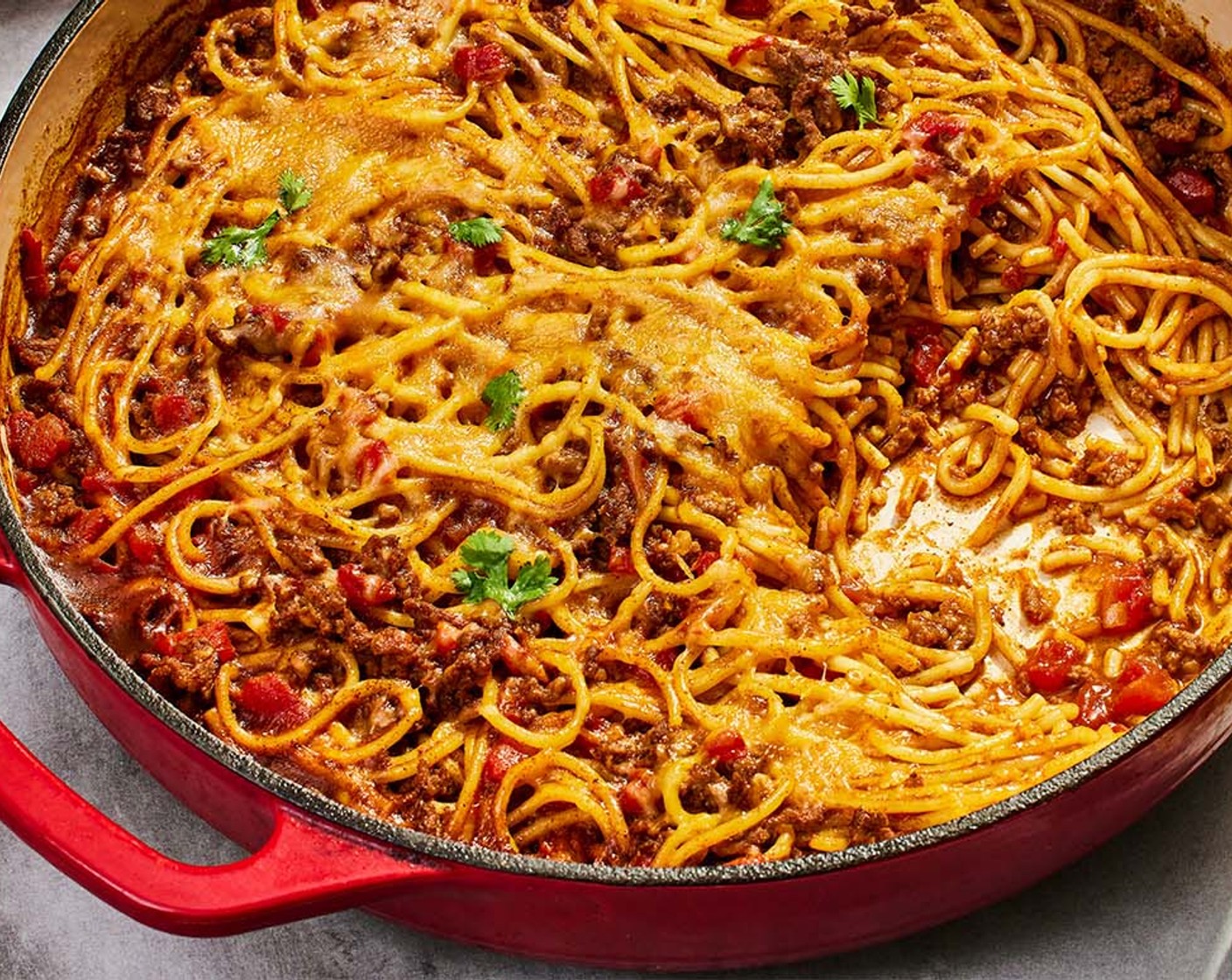 One Pot Taco Spaghetti