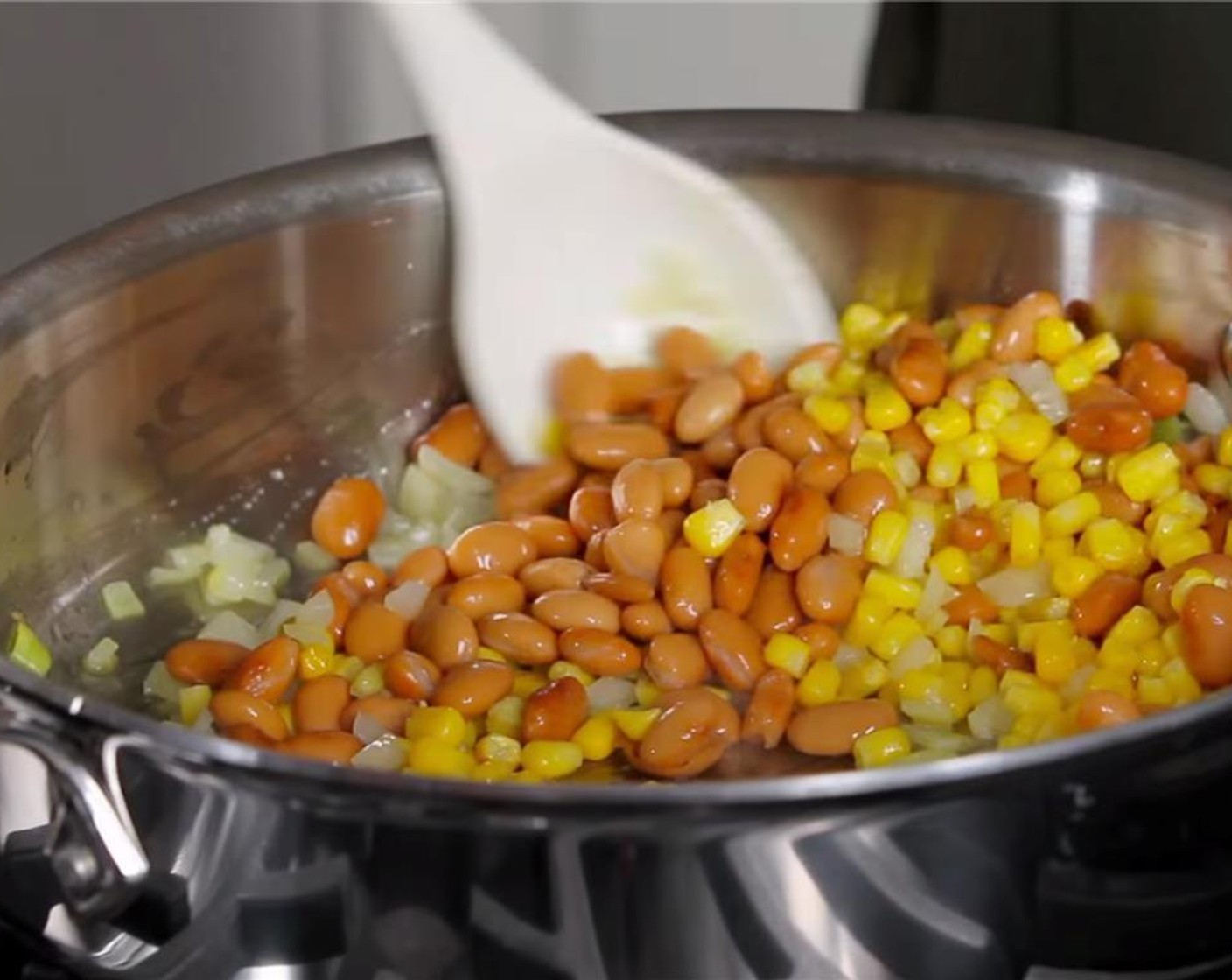 step 6 Add the GOYA® Pinto Beans (1 cup) and cook until the mixture is hot.