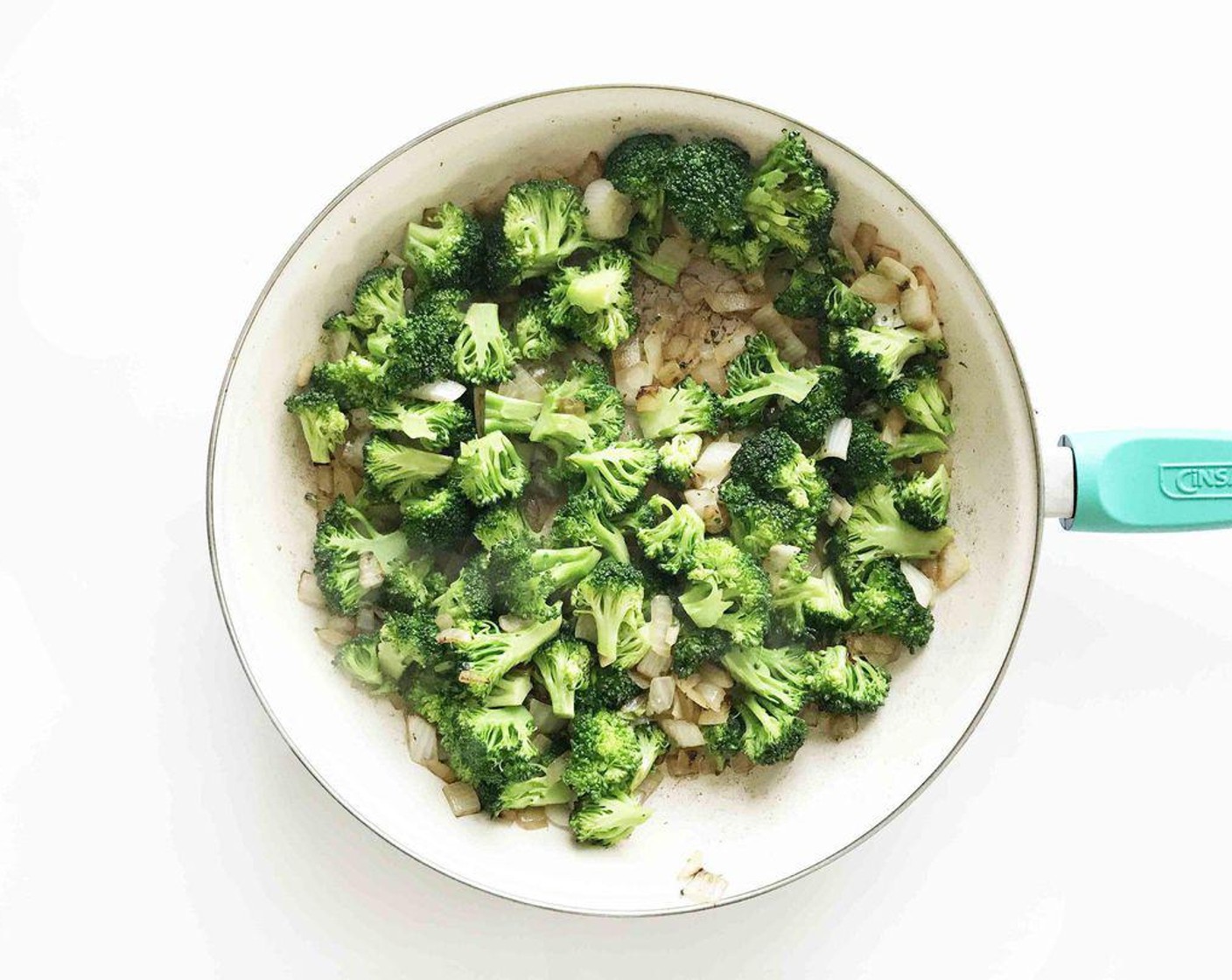 step 3 Add the Broccoli Florets (6 cups) to the pan and continue to cook for another 4-5 minutes; remove from the heat and set aside.