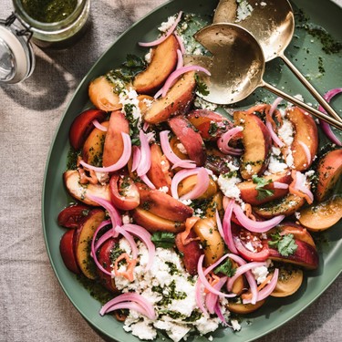 Spicy Tomato Peach Salad Recipe | SideChef