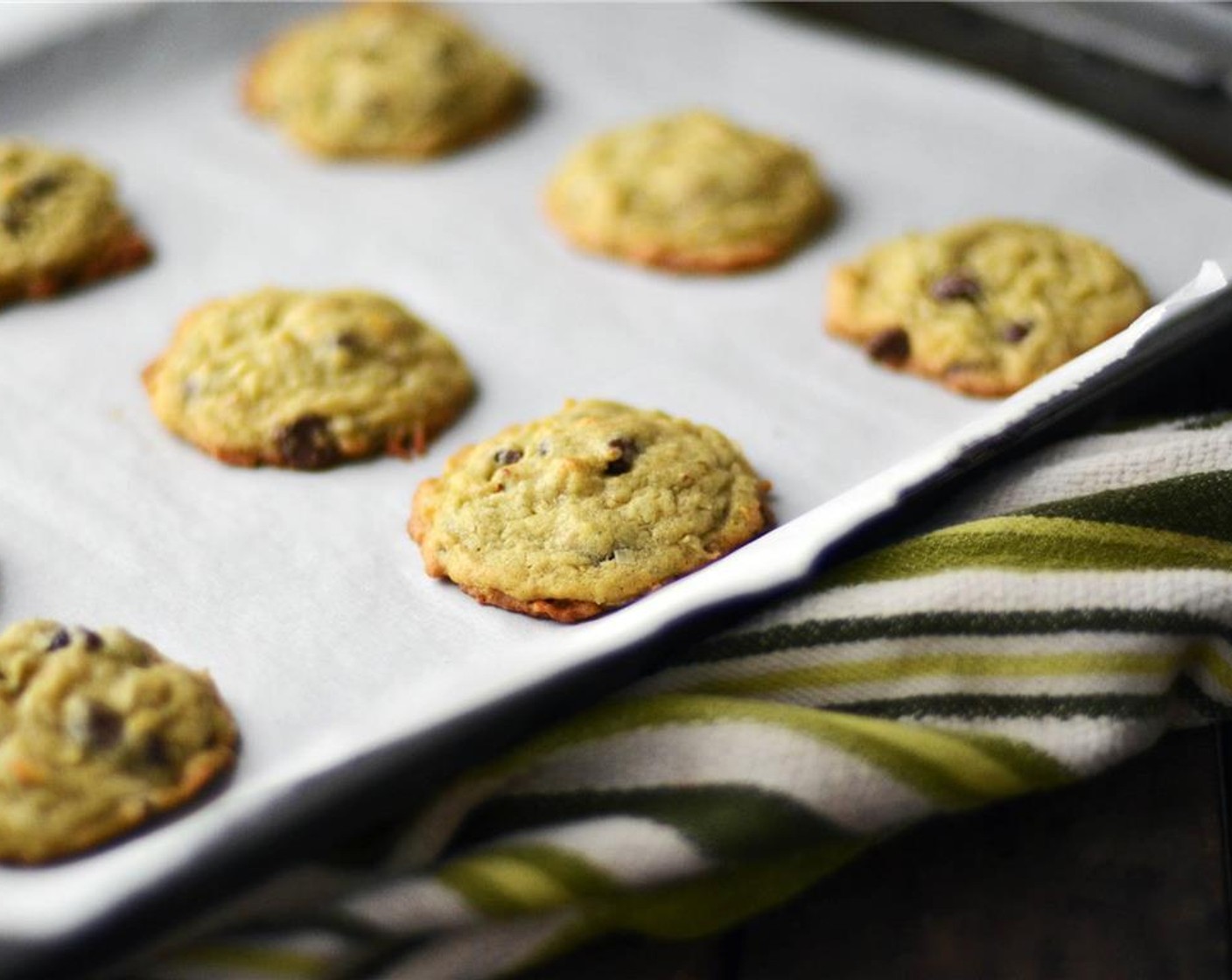 step 7 Drop rounded tablespoonfuls of cookie dough onto the prepared cookie sheet and bake for 8-10 minutes.