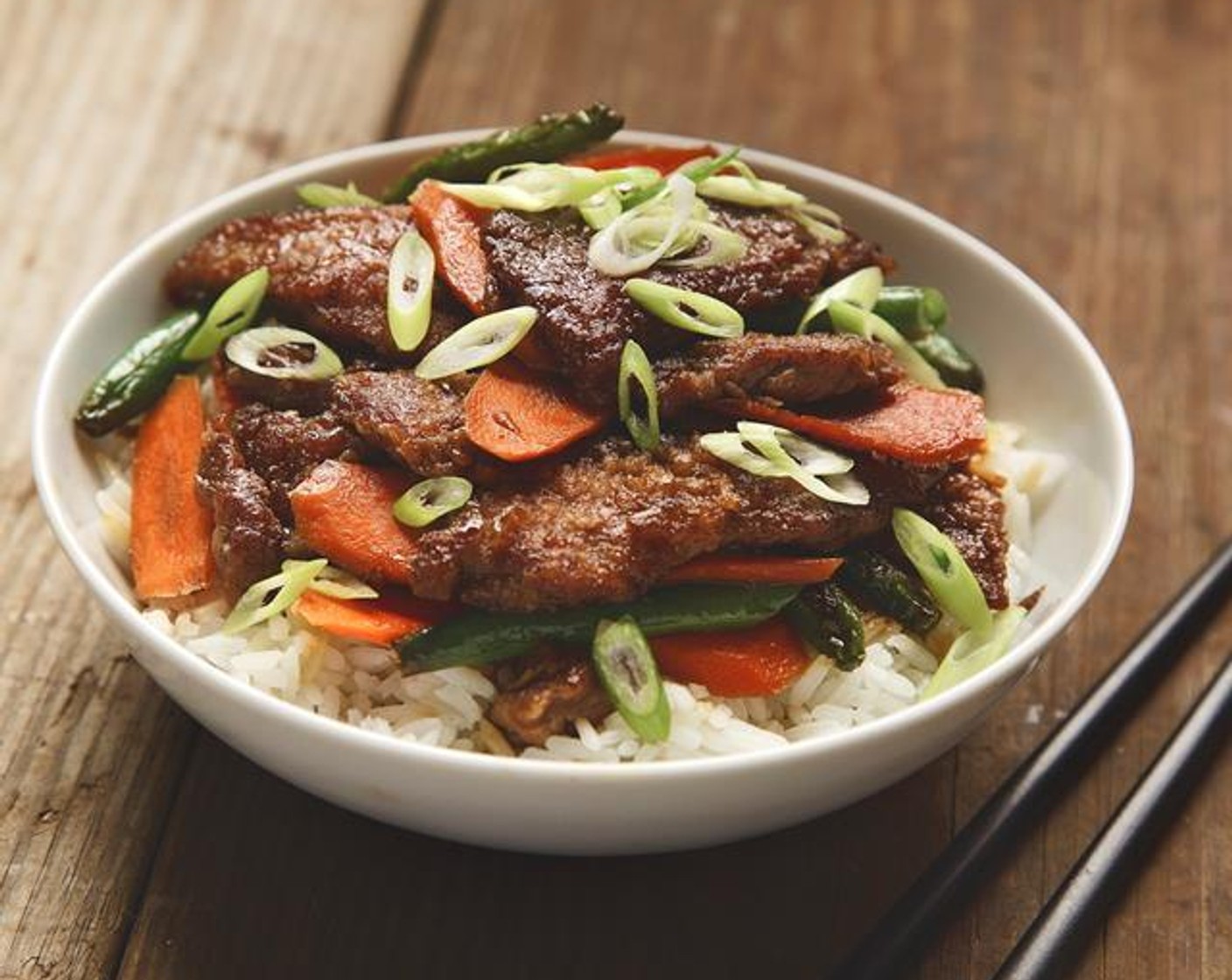 Mongolian Beef with Green Beans and Jasmine Rice