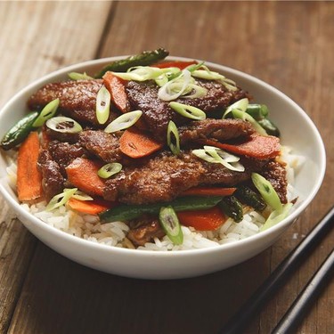 Mongolian Beef with Green Beans and Jasmine Rice Recipe | SideChef