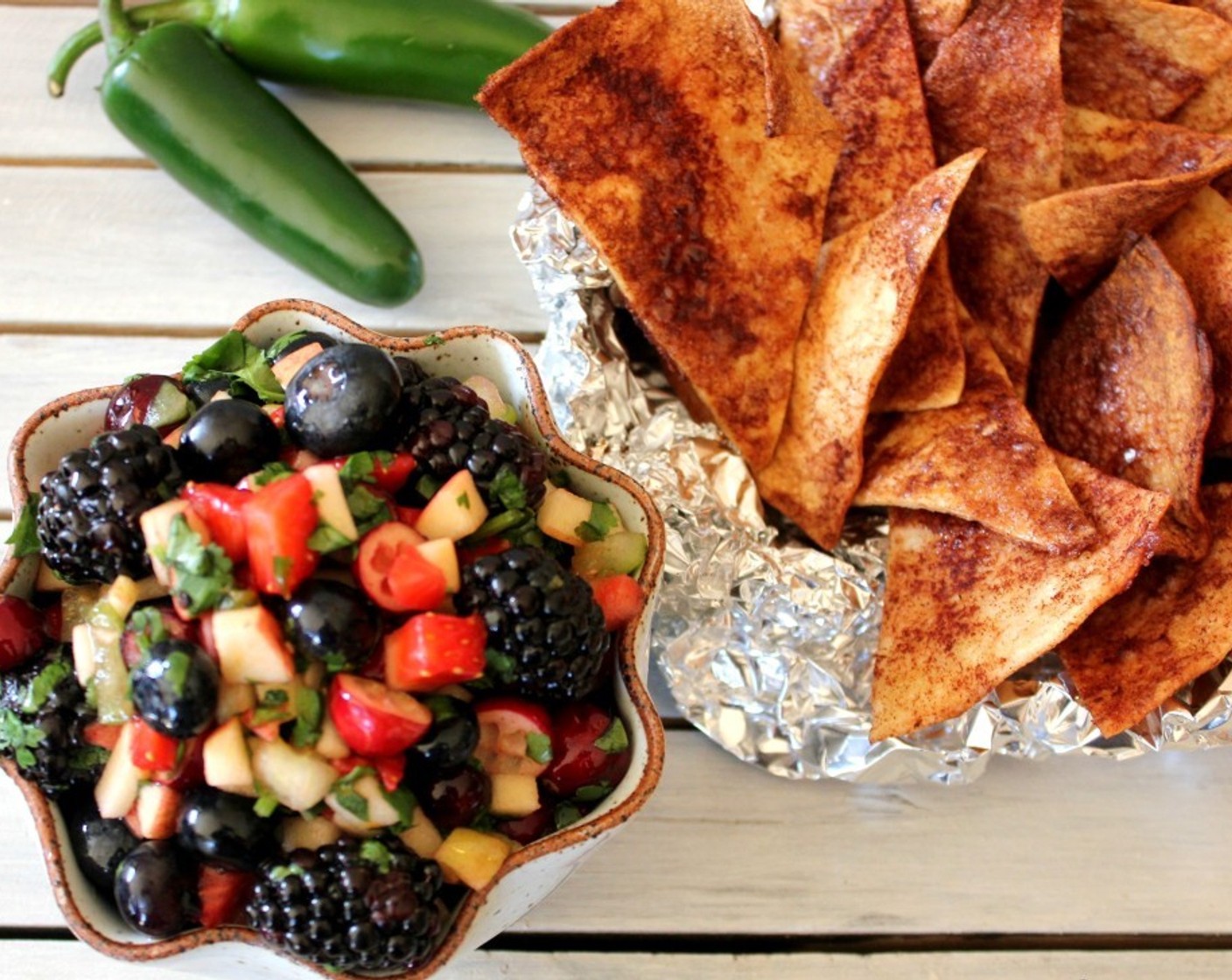 Berry Salsa and Cinnamon Chips