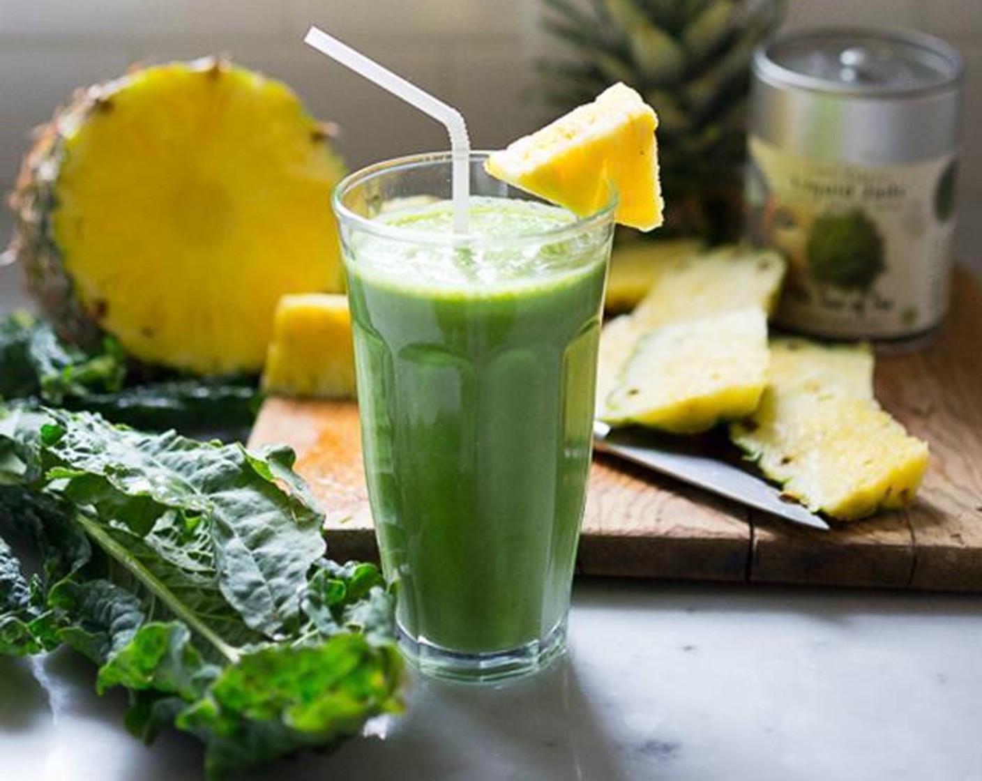 Matcha Green Tea and Pineapple Smoothie