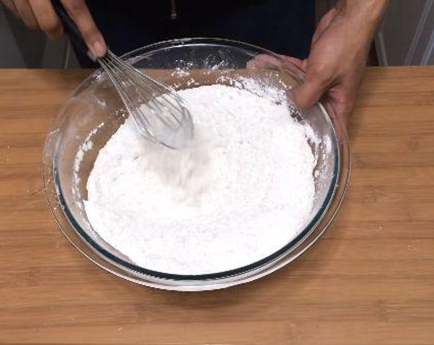 step 1 Preheat your oven to 350 degrees F (180 degrees C) . Line a 9-inch spring form pan or cake pan with parchment paper. In a bowl mix together the All-Purpose Flour (3 cups),Salt (1 tsp), Granulated Sugar (1 1/4 cups), Brown Sugar (1/2 cup), Baking Soda (1/2 tsp), Baking Powder (1/2 Tbsp).