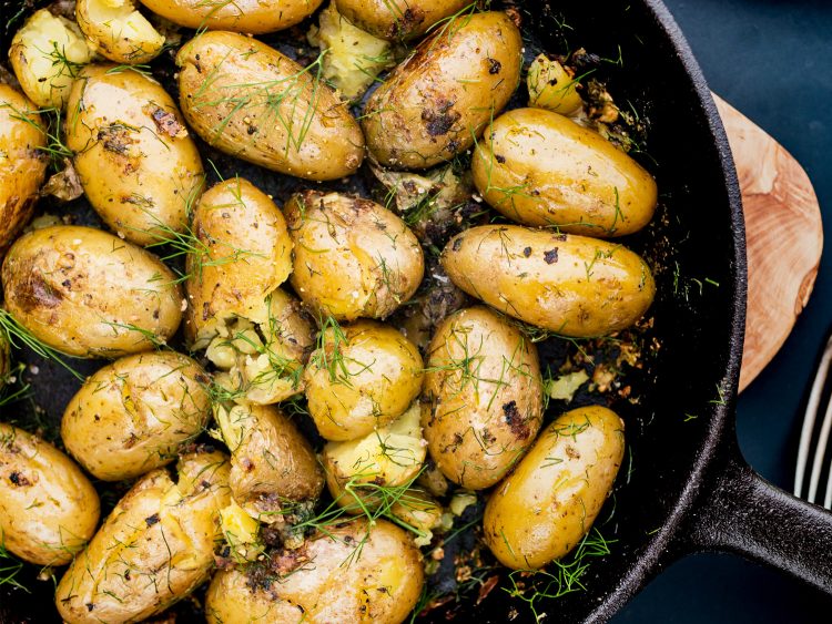 New Potatoes with Garlic and Dill Recipe SideChef