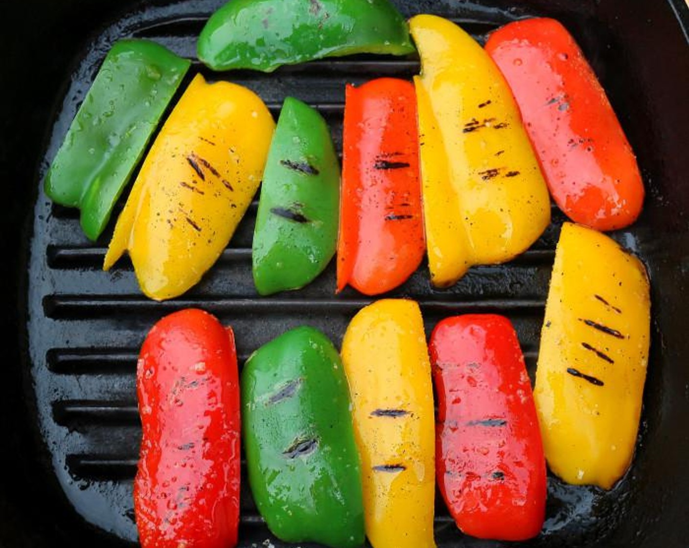 step 5 Grill the peppers or cook on a grill pan. This can also be done in a regular skillet if needed.