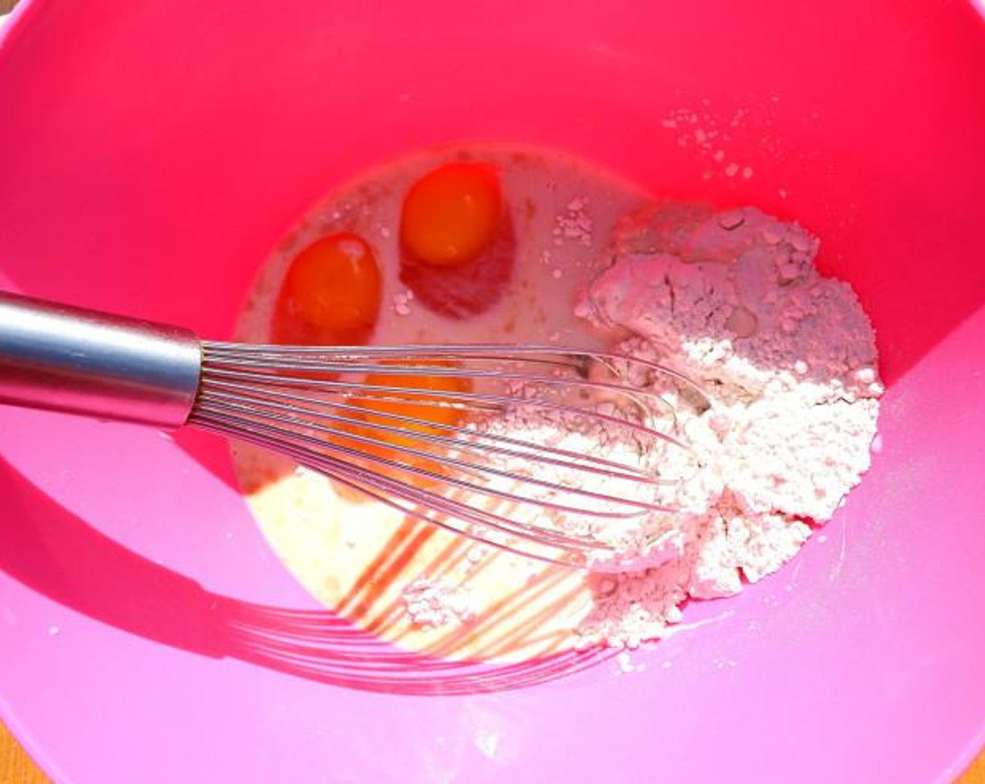 step 3 In a bowl mix together All-Purpose Flour (1 cup), Eggland's Best Classic Eggs (3), Milk (1/2 cup), Vanilla Extract (1/2 tsp), Granulated Sugar (1 Tbsp) and mix well until there are no lumps.