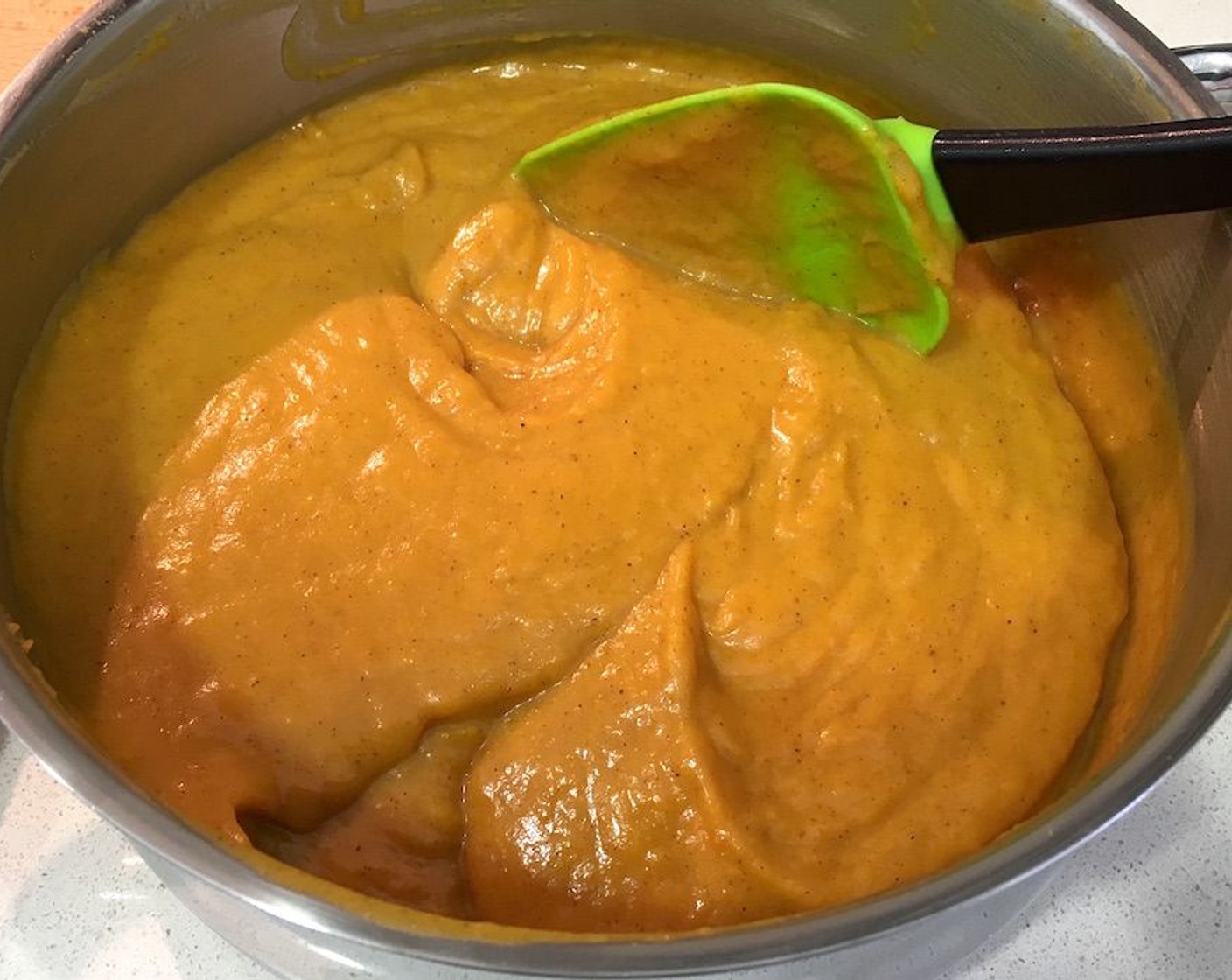 step 8 Stir the custard into the pumpkin mixture until well combined.