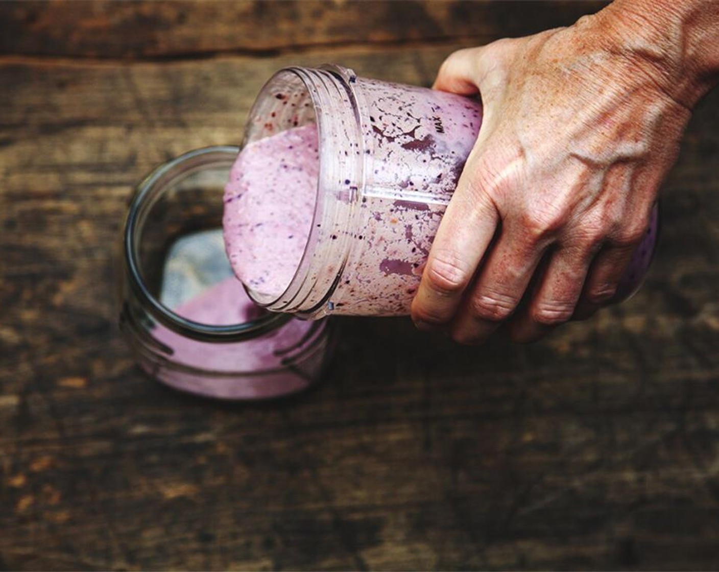 step 3 Blend until smooth and pour berry smoothie into a bowl and rinse your blender.