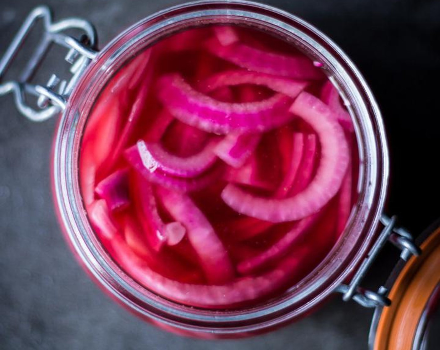 step 4 Allow jar of onions to cool to room temperature, cover and store in the refrigerator for at least 12 hours, or until onions have turned completely pink.