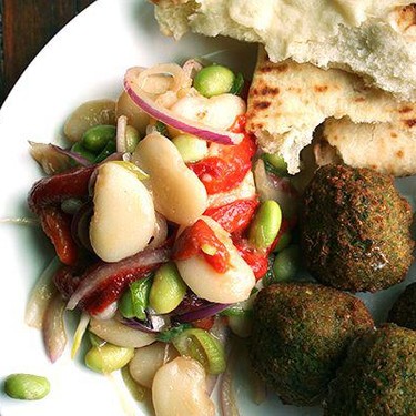 Homemade Falafel with Lima Bean Salad Recipe | SideChef