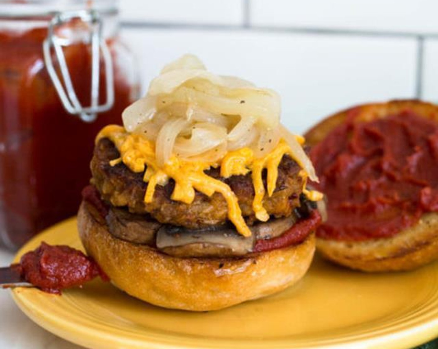 Harissa Lentil with Wheatberry "Cheese" Burgers