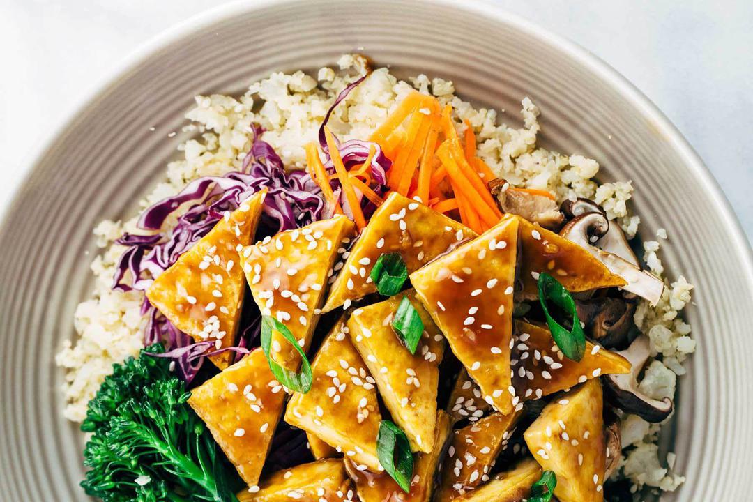 Teriyaki Tofu Bowl with Cauliflower Rice Recipe SideChef