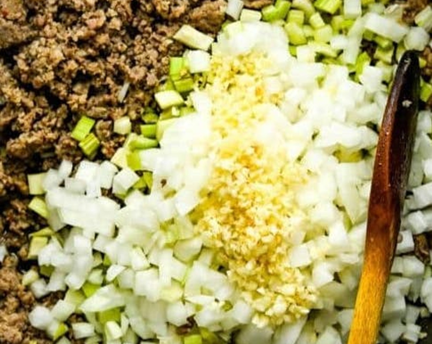 step 5 Stir in the Celery (1 1/2 cups), Onions (1 1/2 cups), and Garlic (5 cloves) and cook for 2-3 minutes until the vegetables start to get tender.