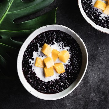 Black Rice with Mango and Coconut Cream Recipe | SideChef