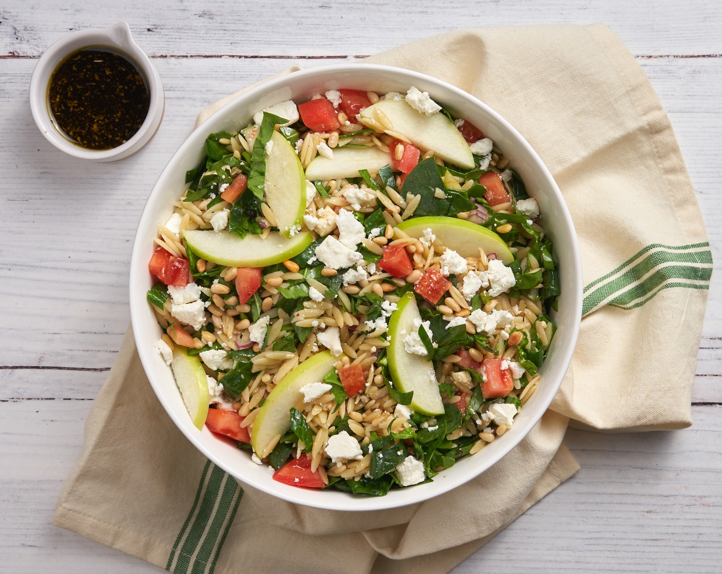 Orzo Salad with Apple and Spinach