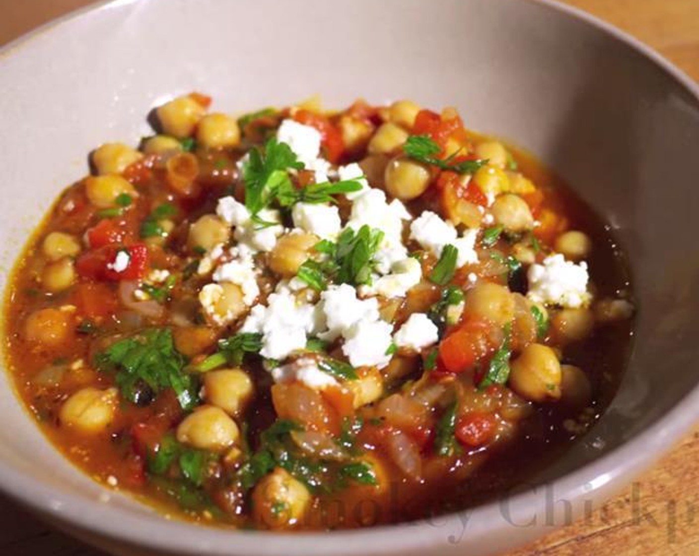 Chickpeas with Sweet Roasted Peppers