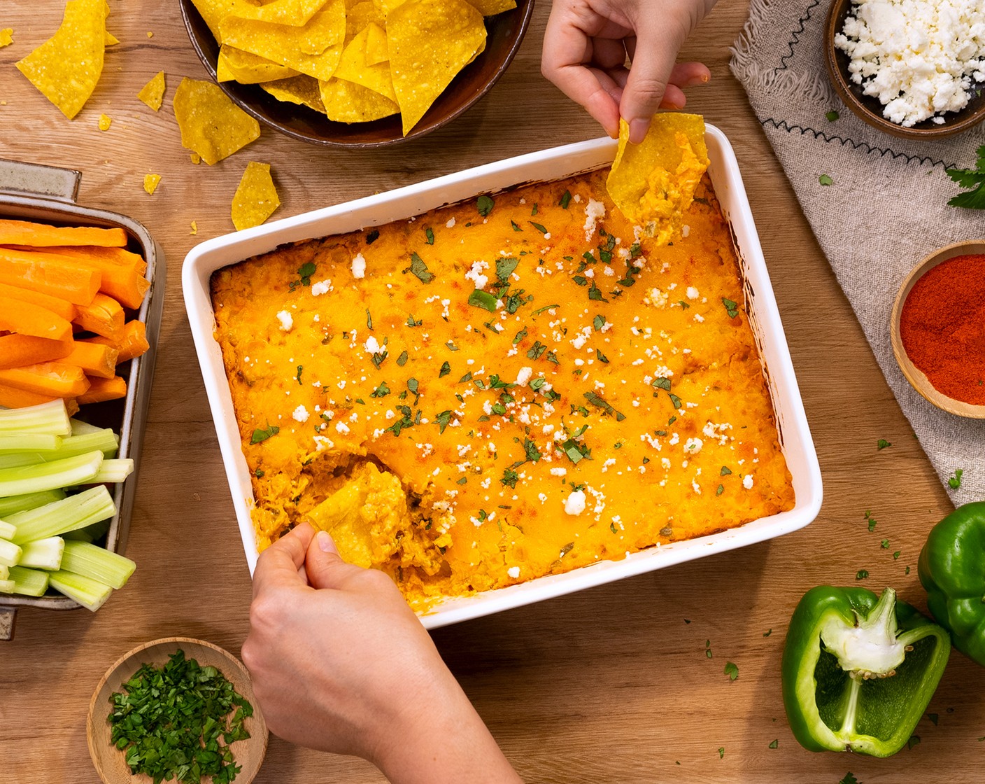 Cheesy Buffalo Corn Dip