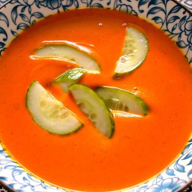 Bombay Carrot Coconut Soup with Salted Cucumbers Recipe | SideChef