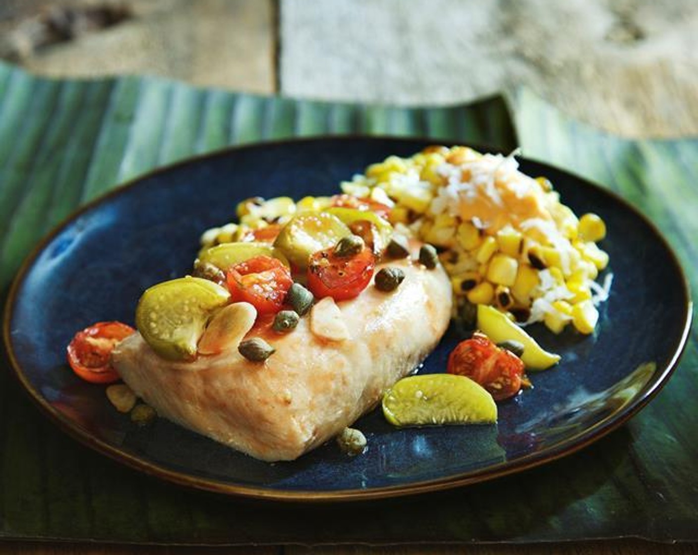 Banana Leaf-Wrapped Fish Veracruz with Corn