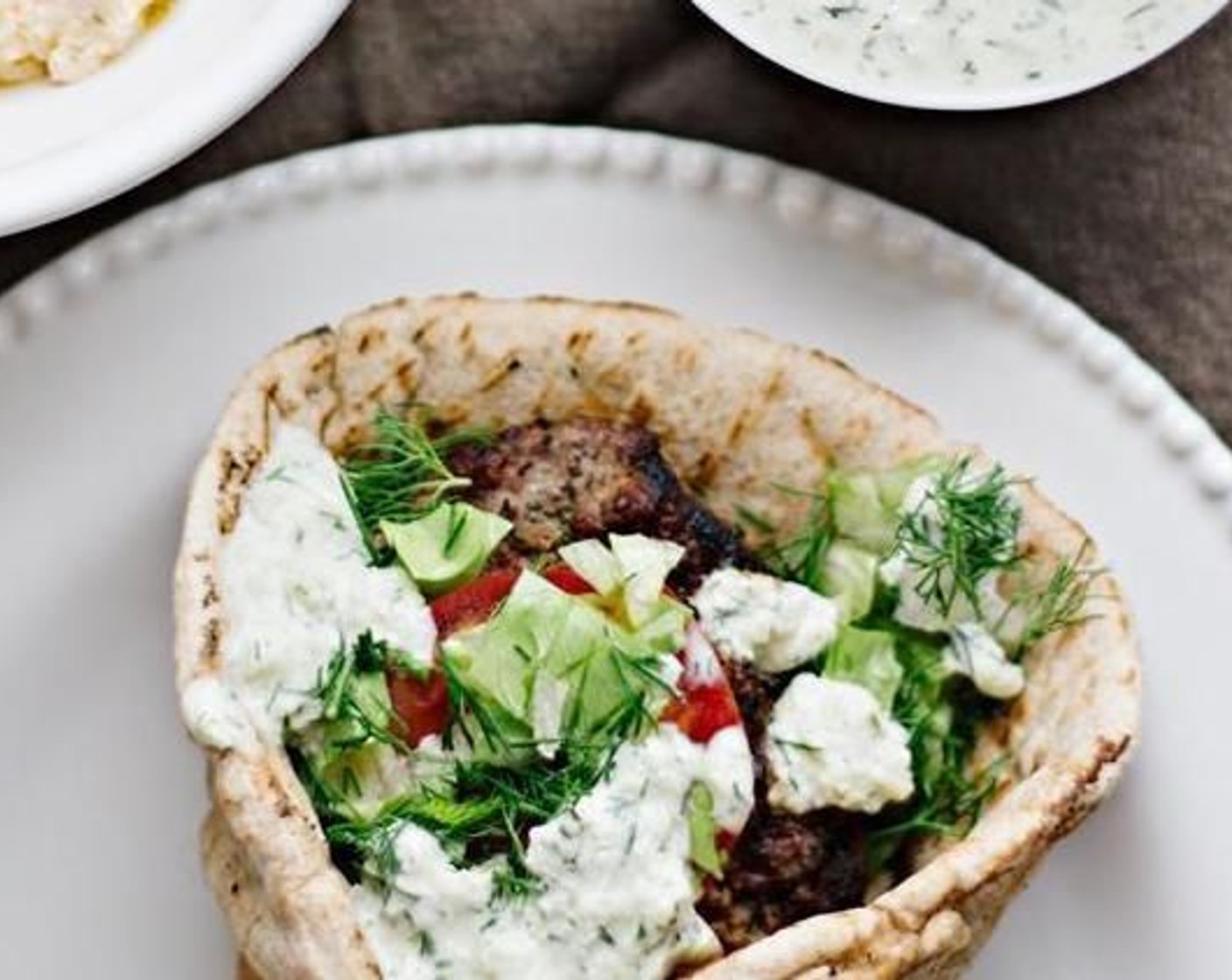 Gyro Burger with Tzatziki and Tirokafteri