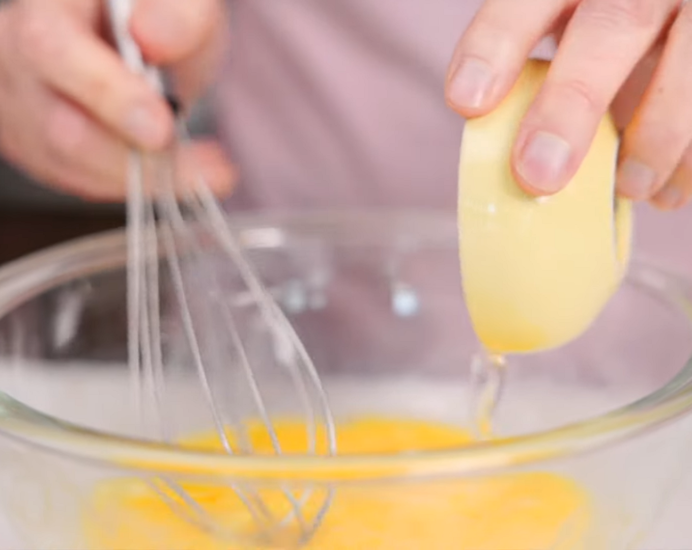 step 3 In a small bowl, combine Eggland's Best Classic Eggs (4), Filtered Water (1/2 cup), Coconut Oil (2 Tbsp), and Apple Cider Vinegar (1 tsp).