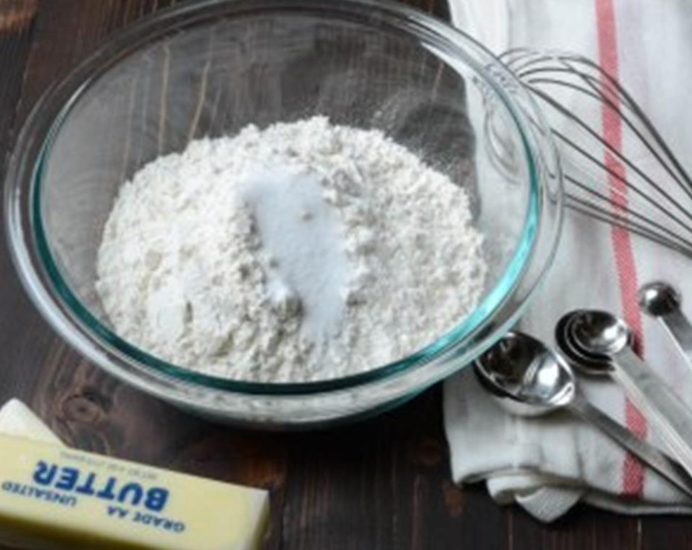 step 2 Line two cookie sheets with parchment paper and set aside. In a medium bowl, combine the All-Purpose Flour (2 1/4 cups), Baking Powder (1 tsp), and Salt (3/4 tsp). Whisk together and set aside.