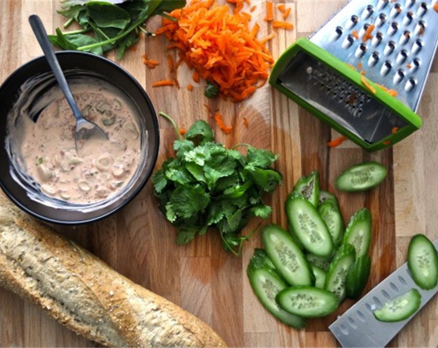 step 7 For chili mayonnaise, mix Scallion (1 bunch), Lime (1/4), Mayonnaise (1/4 cup), and Chili Sauce (2 Tbsp) together in a bowl.