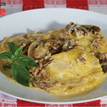 Ravioli with Cream Porcini Mushrooms and Sausage Recipe | SideChef