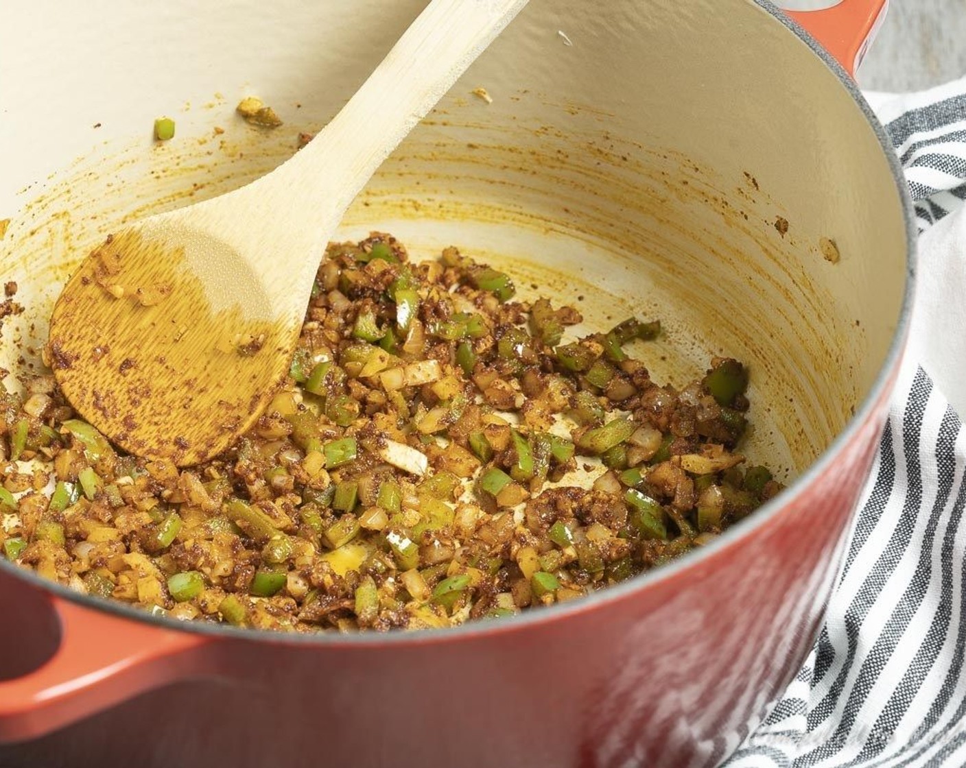 step 3 Add Lean Ground Beef (13 oz) and cook until beef is browned, stirring occasionally and breaking apart the chunks.