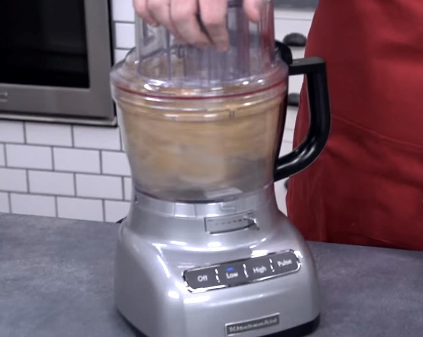 step 1 In a food processor, process Graham Crackers (3 cups) until it resembles a fine crumb.