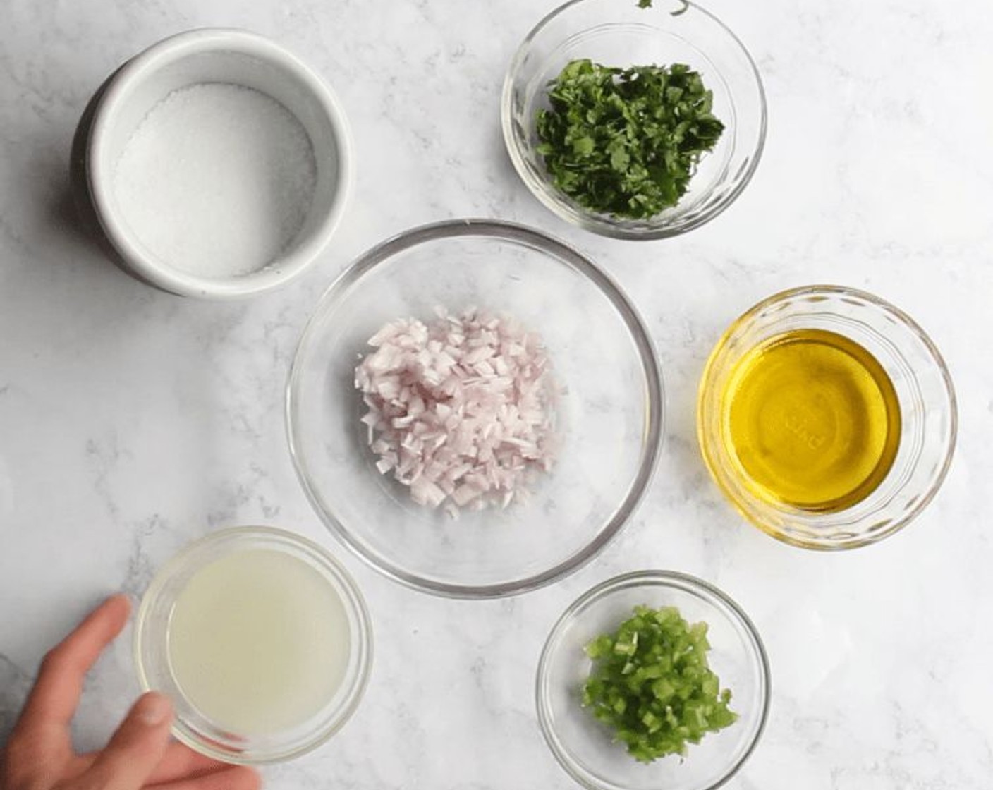 step 8 For the salsa, in a small bowl, combine the Shallots (3 Tbsp) and juice from Limes (2 1/2) and let sit for 15 minutes to macerate.