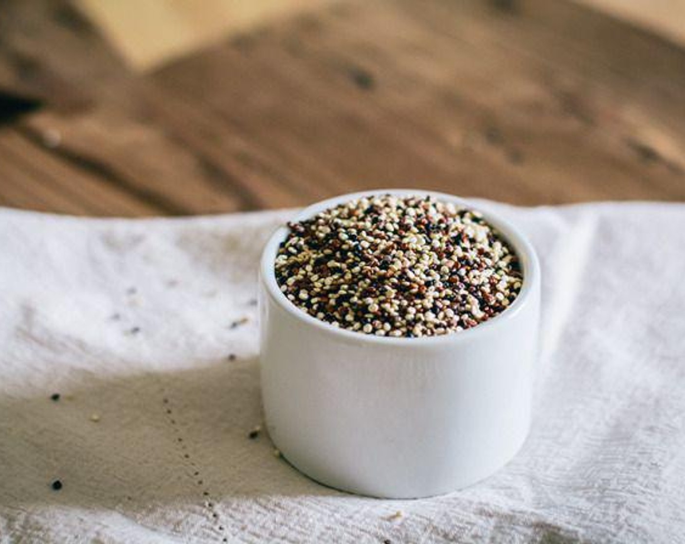 step 2 While oven preheats, add dry Quinoa (85 g) to ungreased sauce pan, sprinkle with Ground Cinnamon (1/2 tsp), and Pumpkin Pie Spice (1/2 tsp) cook over medium heat for 5 to 7 minutes or until quinoa begins to pop and evenly toast, stir frequently.