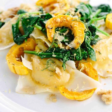 Delicata Squash Ravioli with Butter Sage Sauce Recipe | SideChef