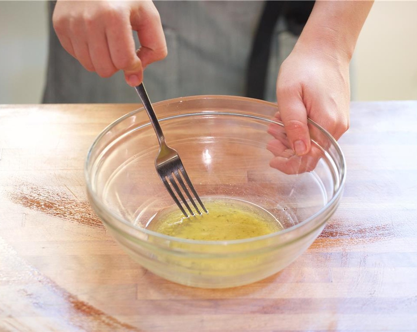 step 4 To create the vinaigrette, in a large bowl combine Dijon Mustard (1 Tbsp), one tablespoon of lemon juice, Salt (1/4 tsp), Ground Black Pepper (1/4 tsp), and Olive Oil (4 Tbsp). Mix until well combined and emulsified.