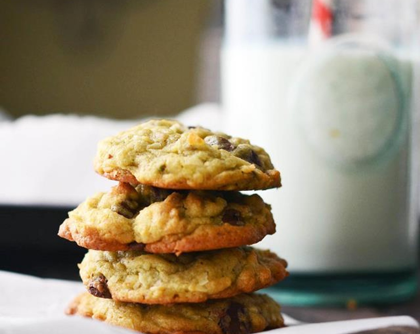 Chocolate Pistachio Coconut Cookies