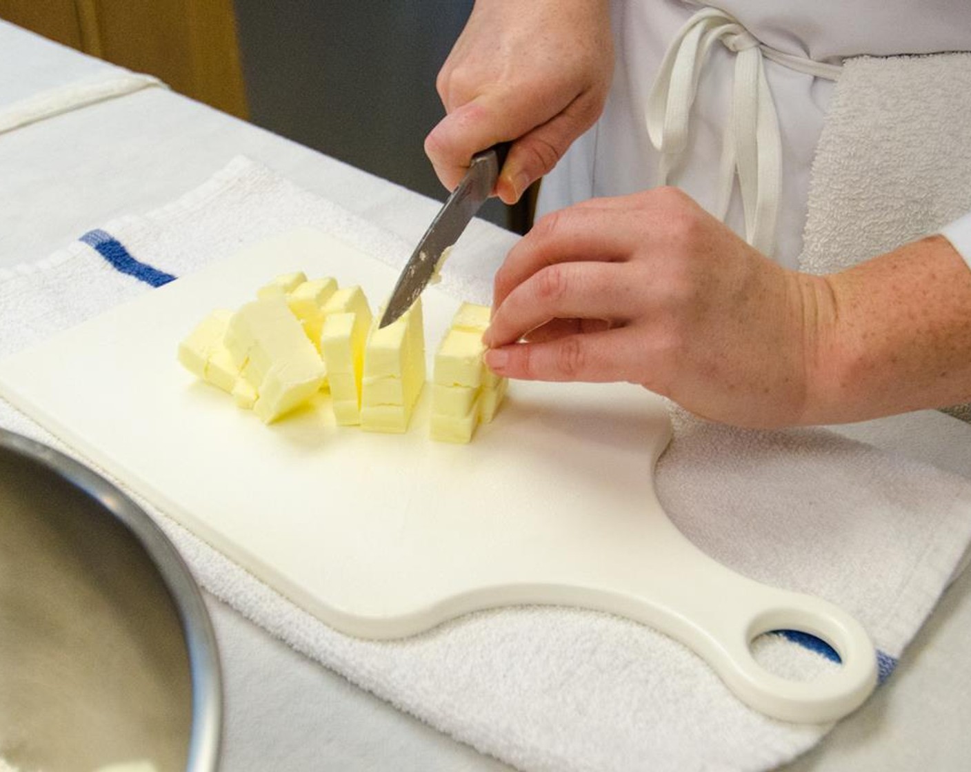 step 1 Cut the Butter (3/4 cup) and Vegetable Shortening (1/2 cup) into smaller pieces, if you are not using a food processor.