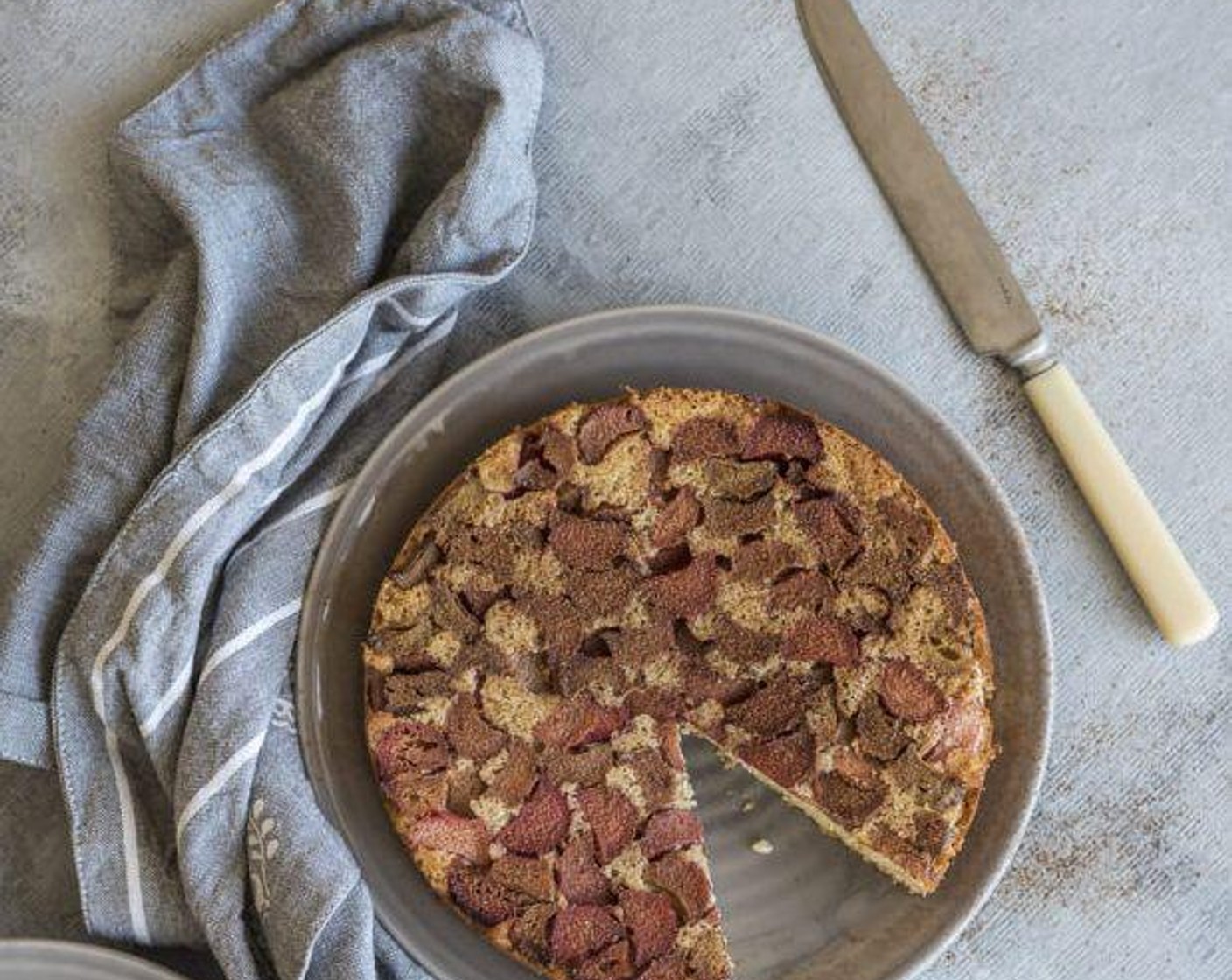 UpsideDown Almond Rhubarb Cake Recipe SideChef