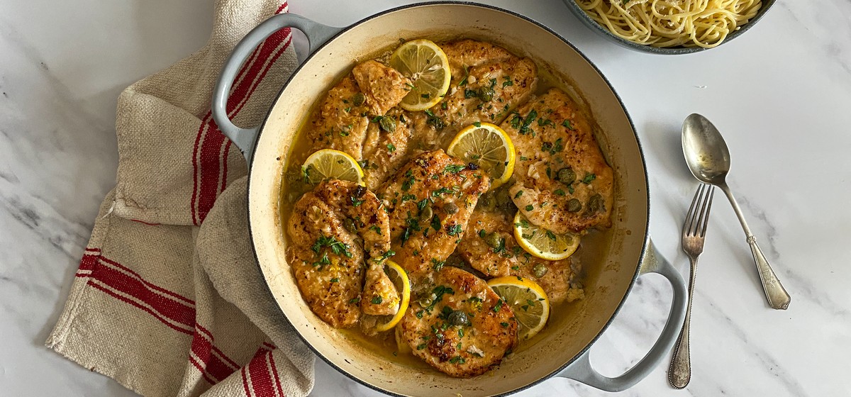 Chicken Piccata with Parmesan Spaghetti Recipe | SideChef