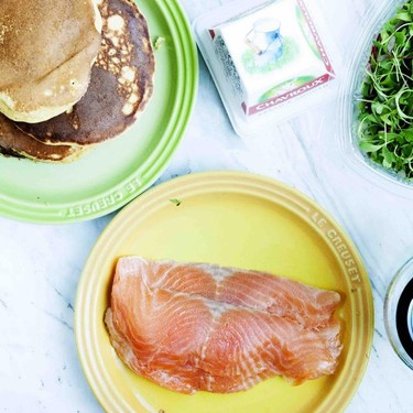 Protein Pancakes with Smoked Salmon and Goat Cheese Recipe | SideChef