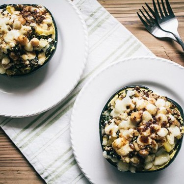 Stuffed Acorn Squash with Quinoa and Aged Cheddar Recipe | SideChef