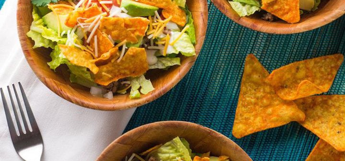 Taco Salad with Nacho Cheese Tortilla Chips Recipe SideChef