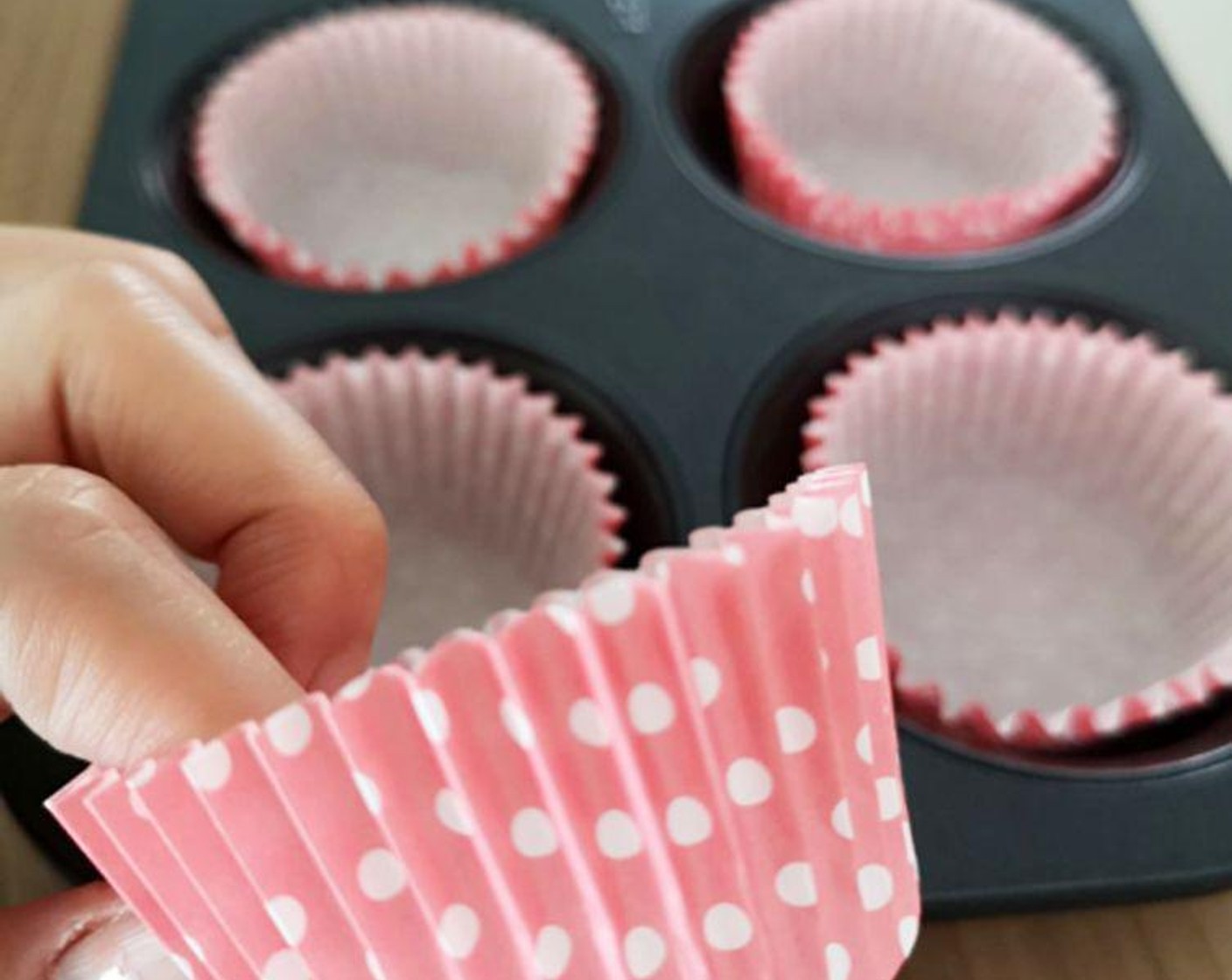 step 1 Preheat the oven to 170-180 degrees C and line a muffin pan with 6 cups.