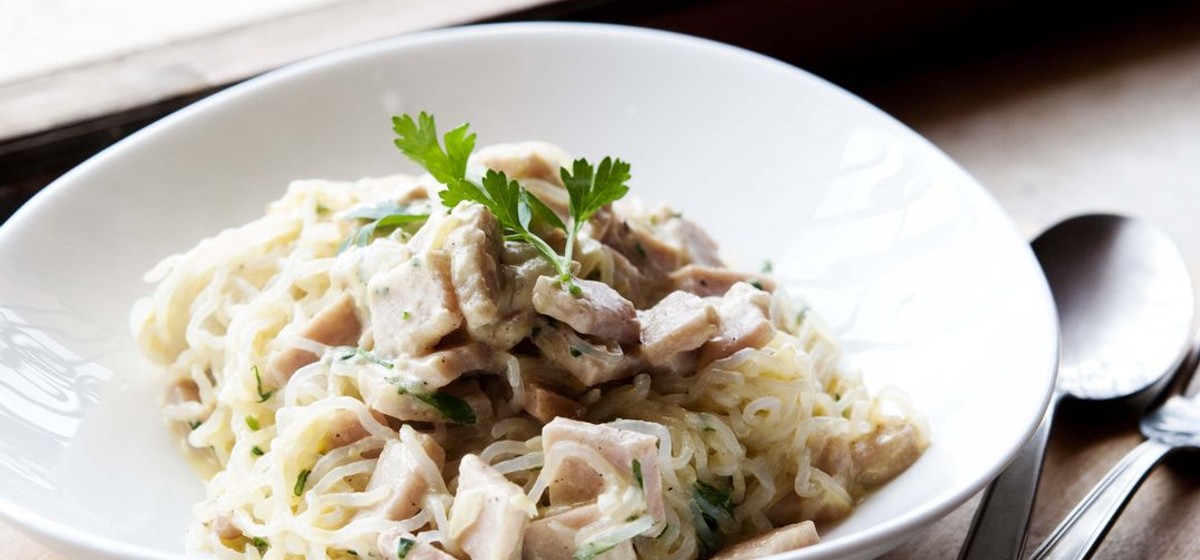 Ham Carbonara with Konjac Noodles Recipe | SideChef