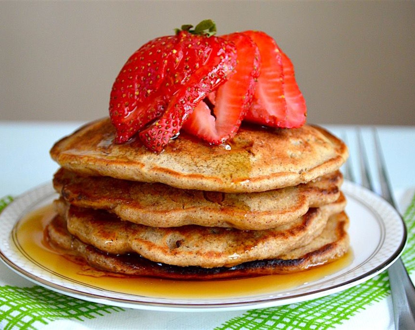 Strawberry Granola Pancakes