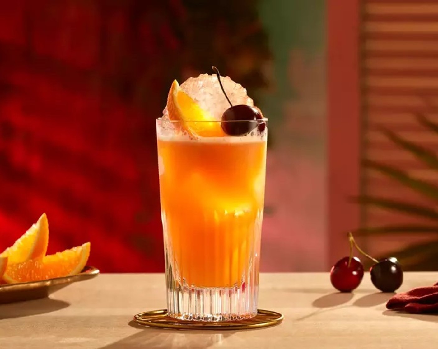 step 4 Garnish with a cherry and orange slice.