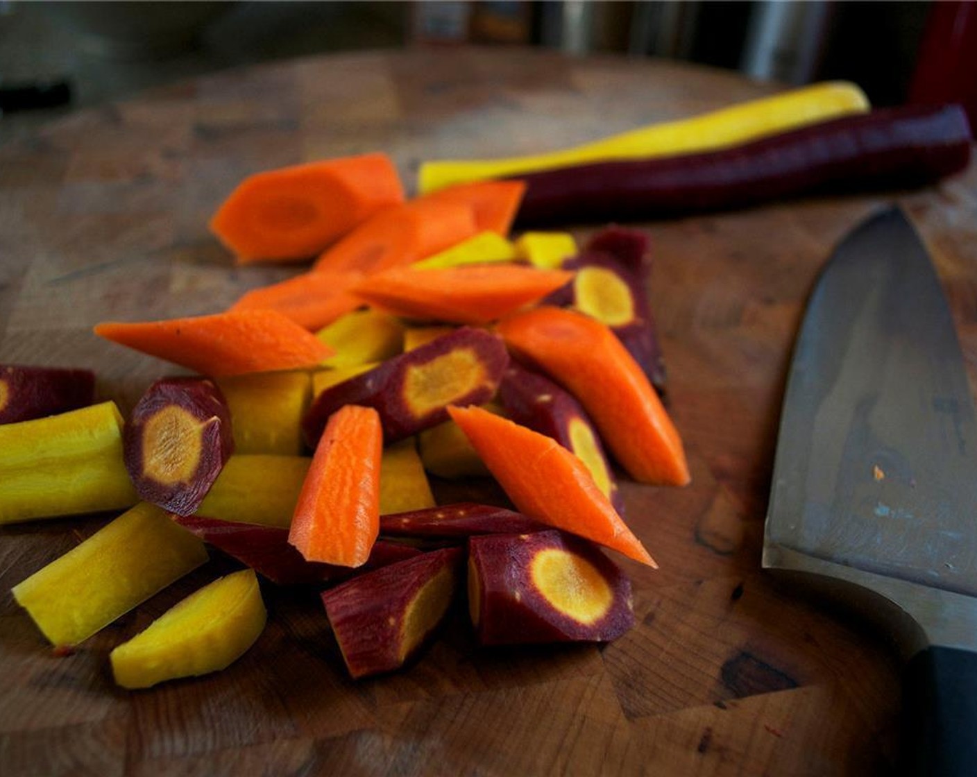 step 2 Prepare Carrot (1 cup), Parsnip (1 cup), Red Onion (1 cup), Sweet Potato (1 cup), and Brussels Sprouts (1 cup) into uniformly sized pieces.